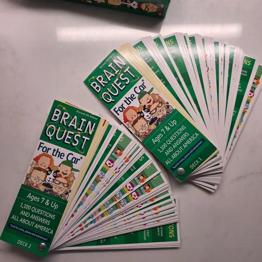 Brain Quest Smart Cards Lot of 2: For The Car Travel (7+) & America (9+)